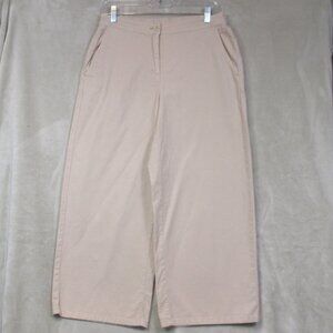 Eileen Fisher Organic Cotton Hemp Blend Wide Cropped Pants Beige Size S/P